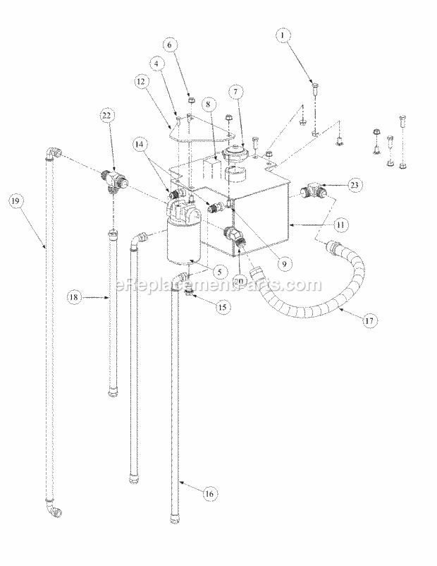Hydro Pump Assembly Diagram and Parts List for M48-KW 53AB5DAV150 Cub Cadet Sprayer